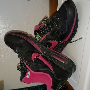 Nike Air Max sneakers 574154-063 black pink green splatter